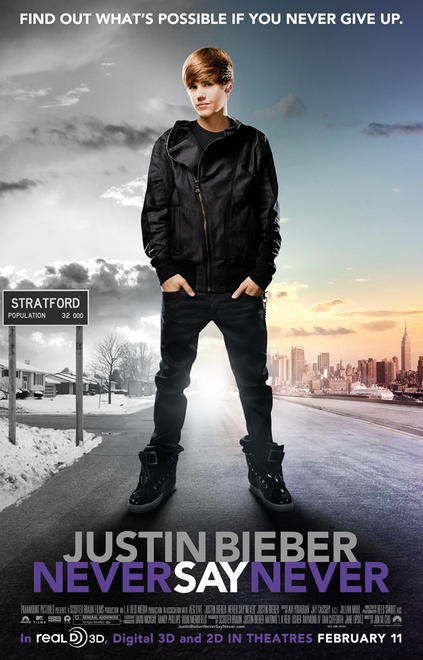 justin bieber never say never poster. 3 WEEKS from TODAY, NEVER SAY
