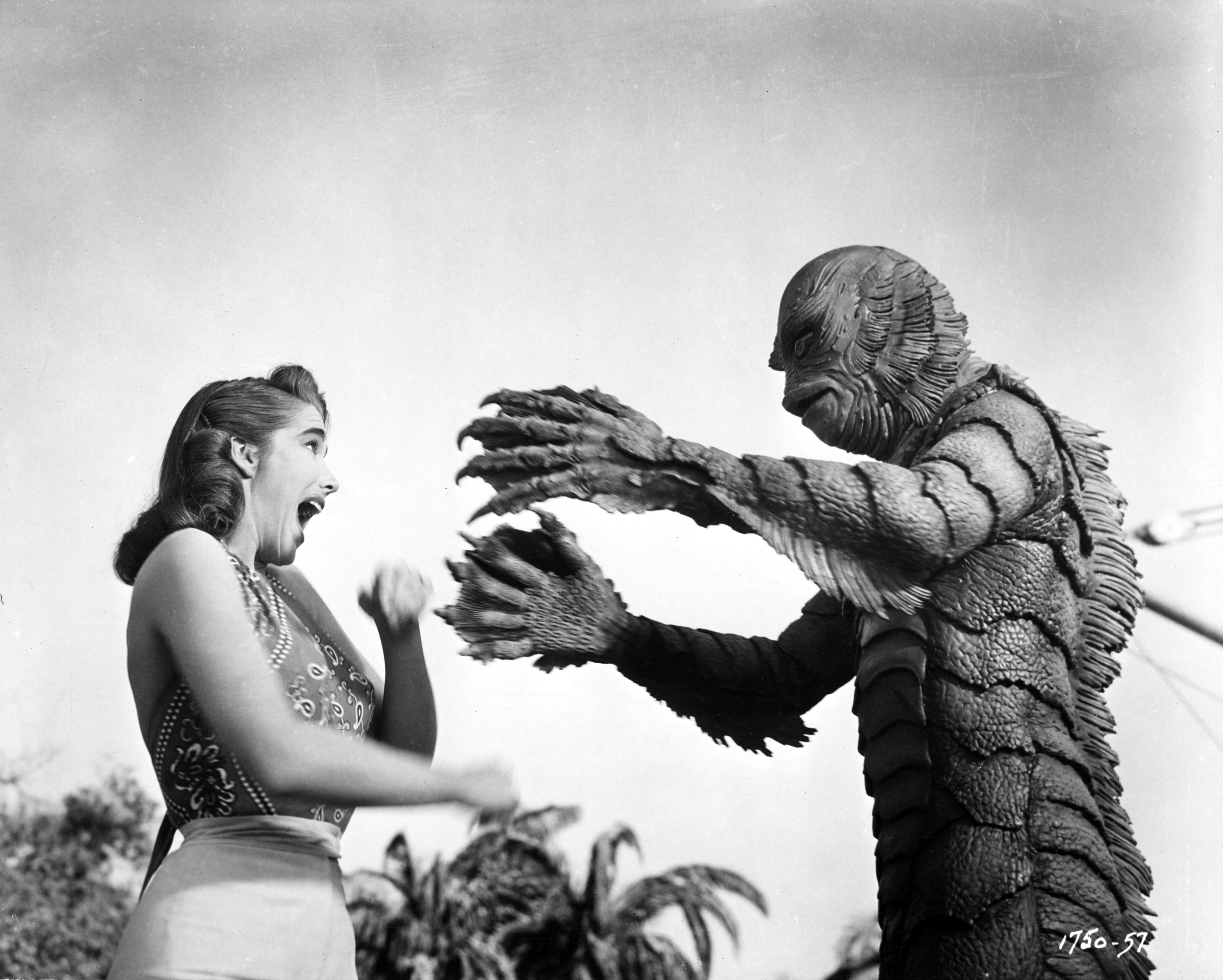 Julie Adams And The Gill Man In Creature From The Black Lagoon 1954